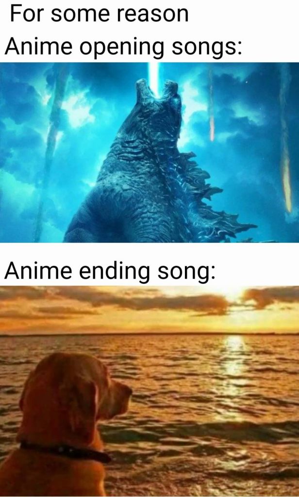 Anime opening and ending songs meme