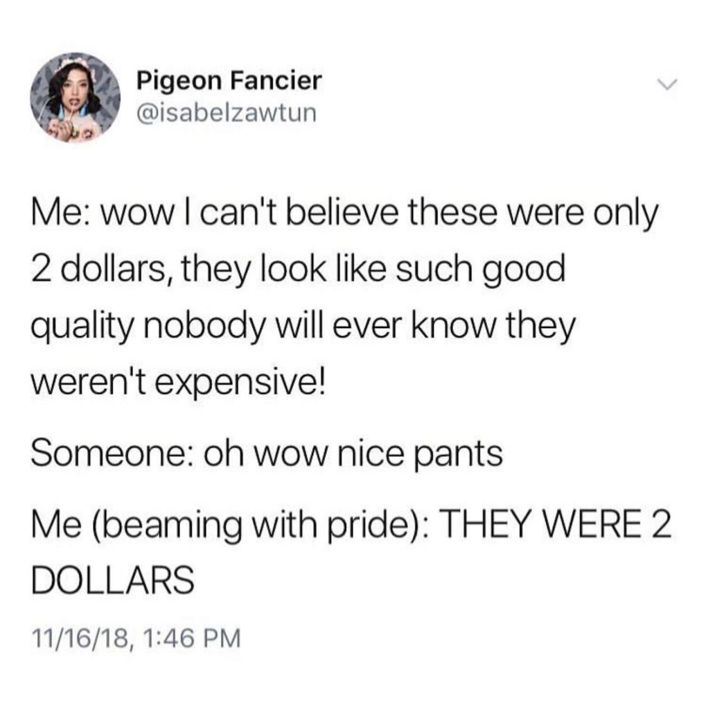 MemeMoe Beaming with pride for cheap pants