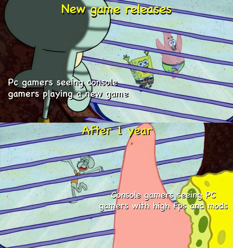 New game releases vs after 1 year pc vs console gamers