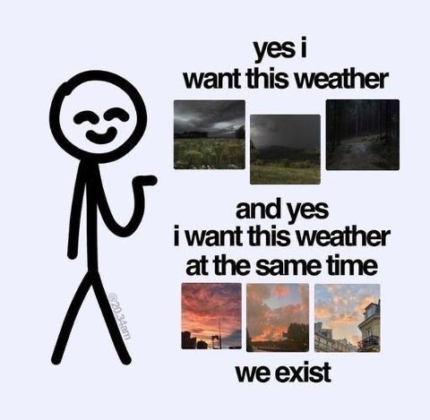 Want different weather at the same time