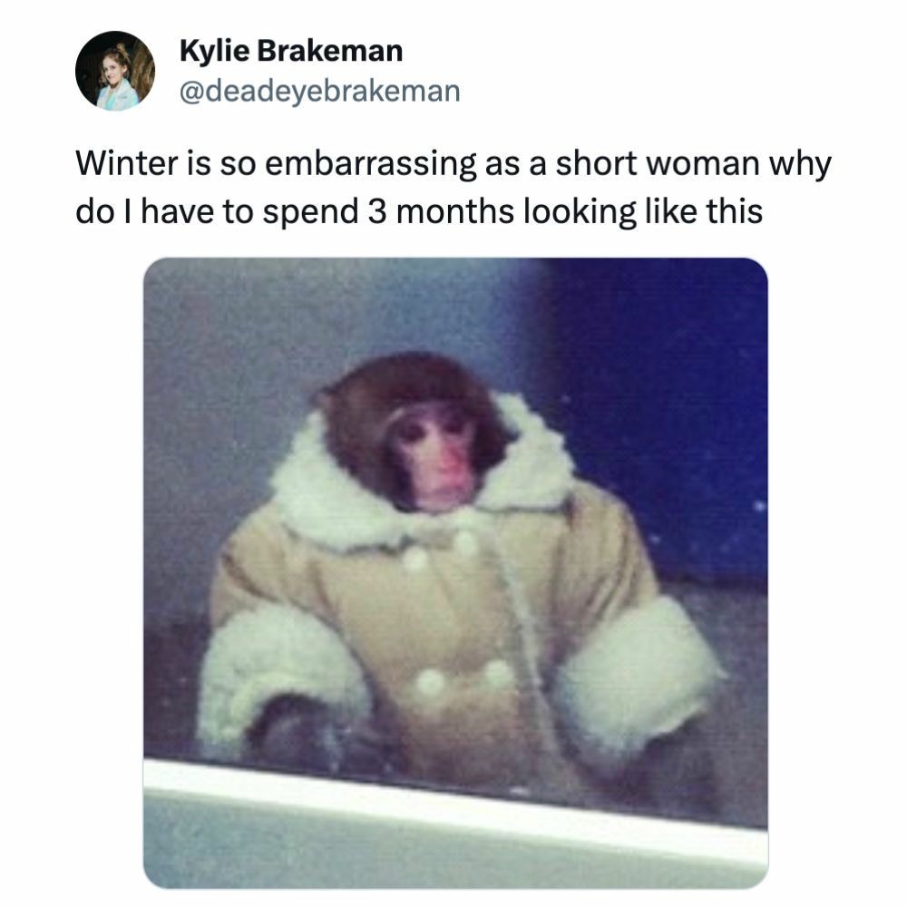 Winter embarrassment for short women