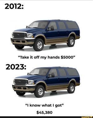 2012 - 2023 Ford SUV meme price comparison