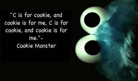 Cookie monster declares c is for cookie in classic sesame street meme