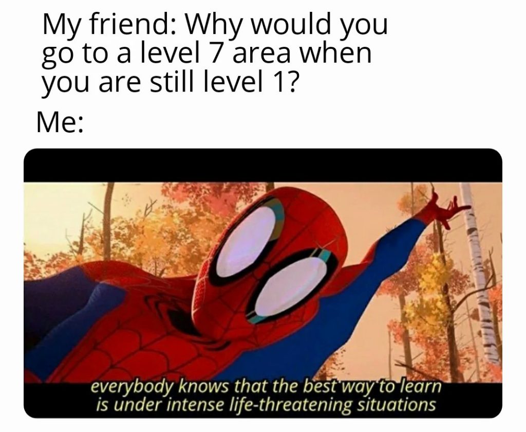 Spider man learning under life-threatening situations meme explained