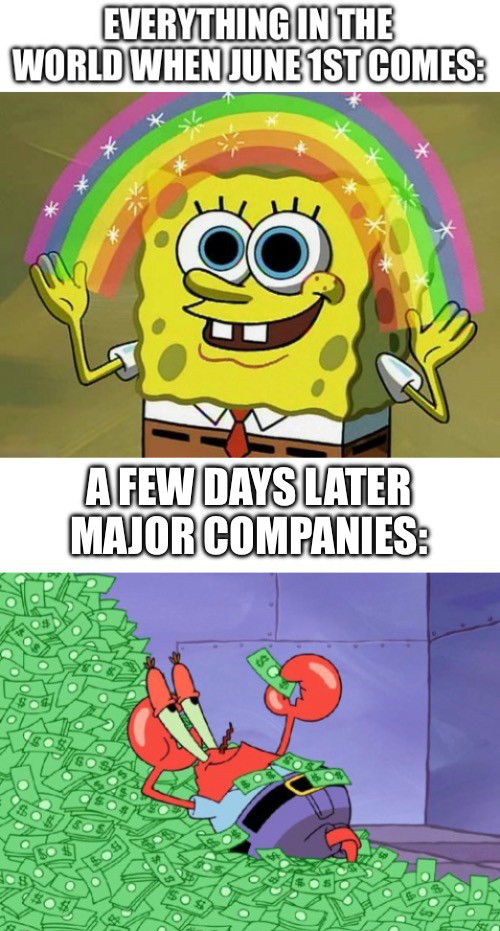 9 Ready-to-Use Imagination Spongebob (Rainbow) Meme Templates