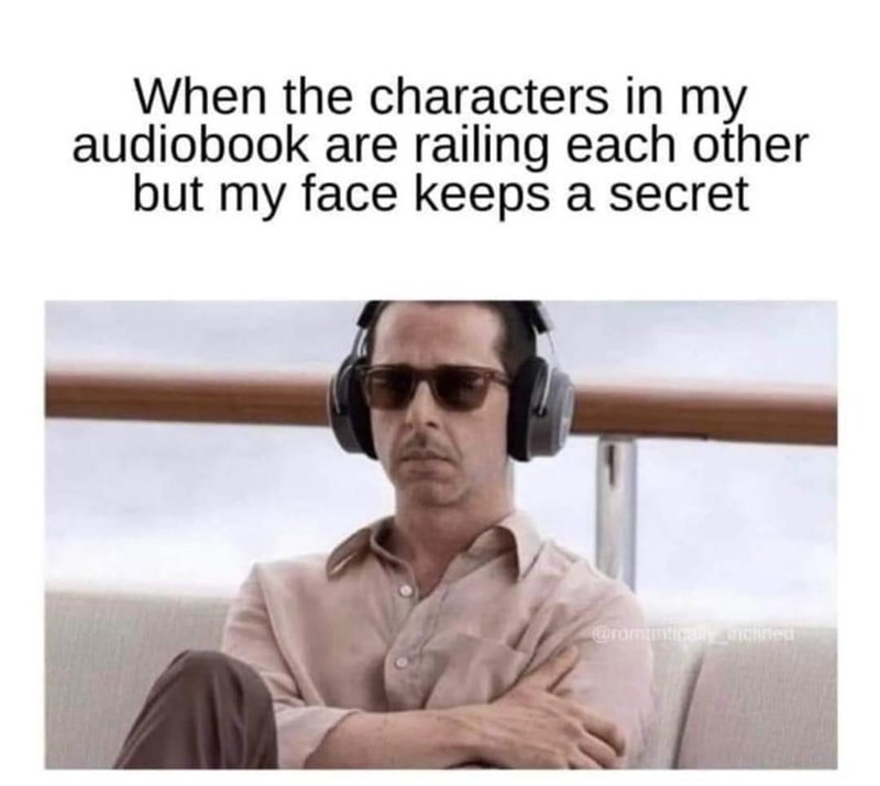 Audiobook reaction meme face