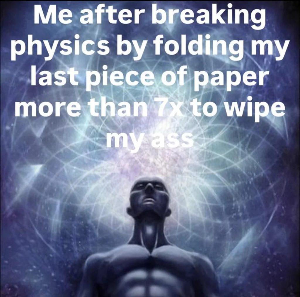 Breaking physics by folding paper for wiping