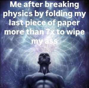 Breaking physics by folding paper for wiping