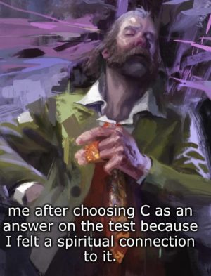 Feeling spiritual connection choosing C as answer