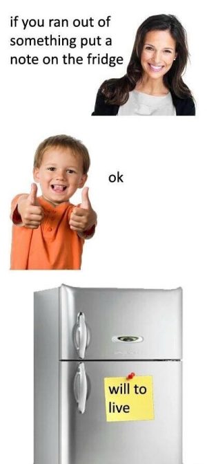 if you ran out of something put a note on the fridge