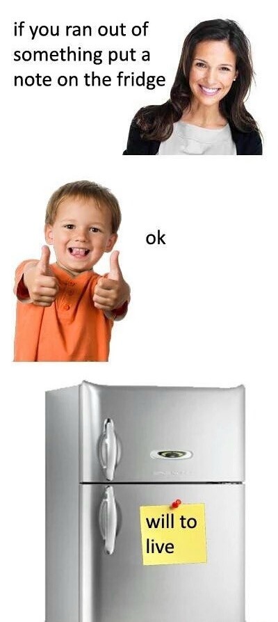 if you ran out of something put a note on the fridge