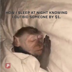 How i sleep at night knowing i outbid someone by $1