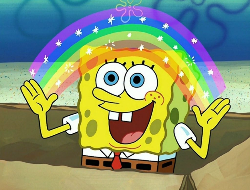 9 Ready-to-Use Imagination Spongebob (Rainbow) Meme Templates