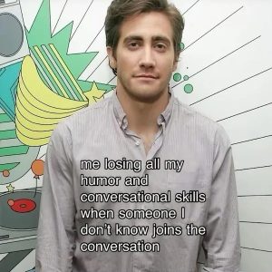 Losing humor when a stranger joins conversation