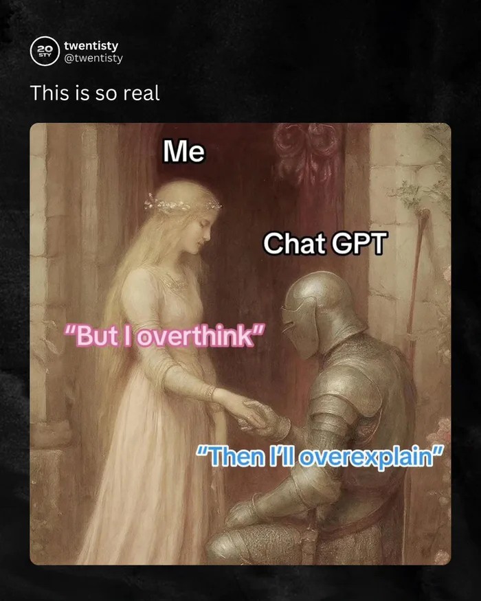 Me and chat gpt the overthinker meets the overexplainer