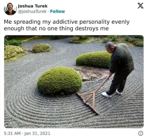 Me spreading my addictive personality in meme