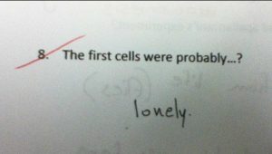 The first cells were probably lonely