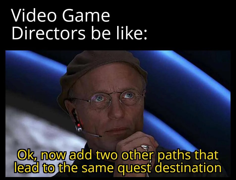 MemeMoe Video game directors frustration with redundant quest paths