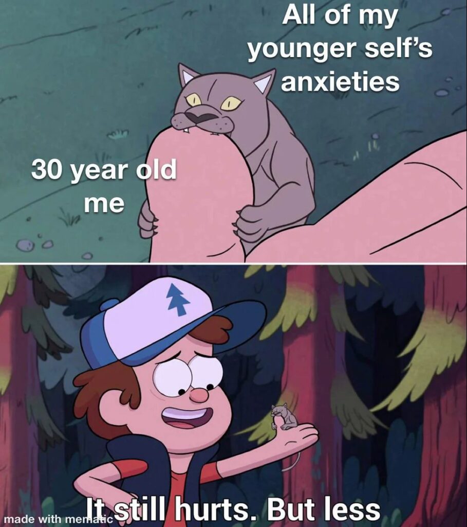 All of my younger self’s anxieties meme