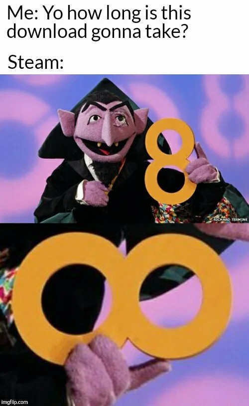 Steam meme about download time