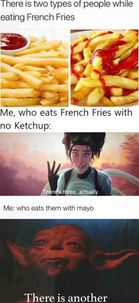 Different Ways of Eating French Fries: Ketchup, Mayo, or Plain