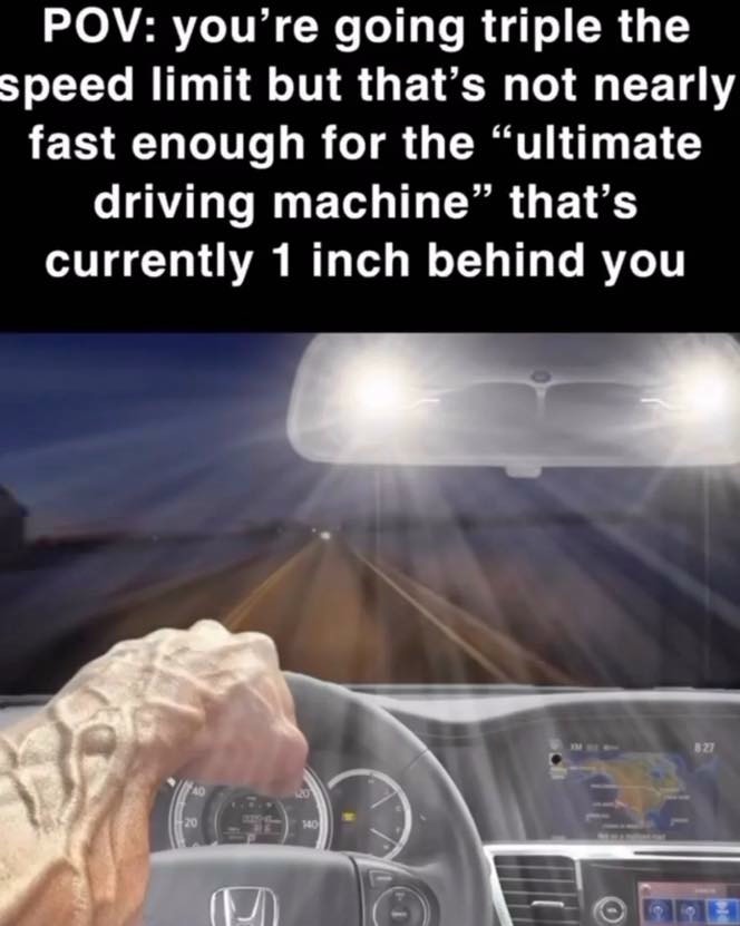 Driving triple the speed limit but chased by ultimate driving machine Driving triple the speed limit but chased by ultimate driving machine