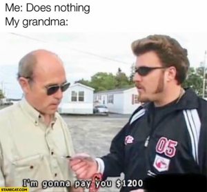 grandma gives money meme