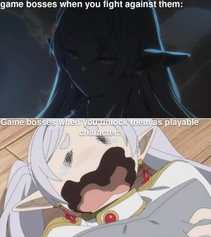 Game bosses expressions when unlocked as playable characters