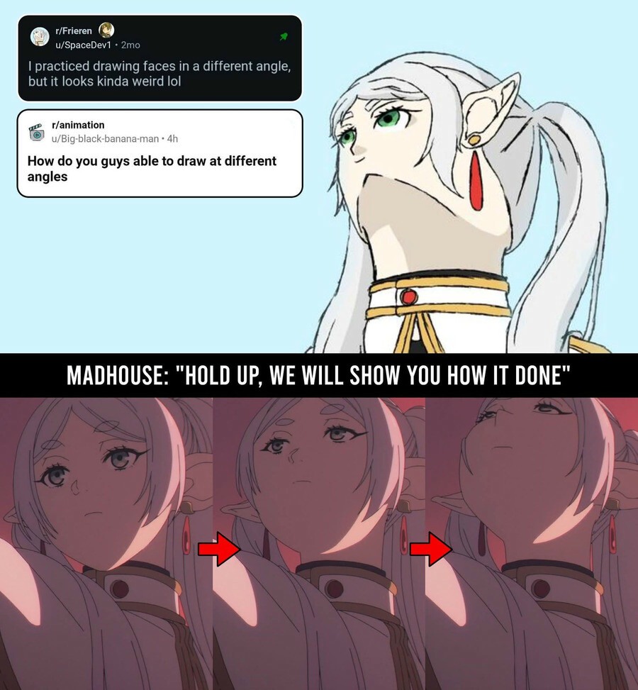 MADHOUSE Demonstrates How to Draw Frieren's Face from Different Angles MADHOUSE Demonstrates How to Draw Frieren's Face from Different Angles