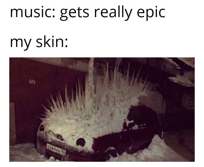 Music gets epic and skin reacts meme