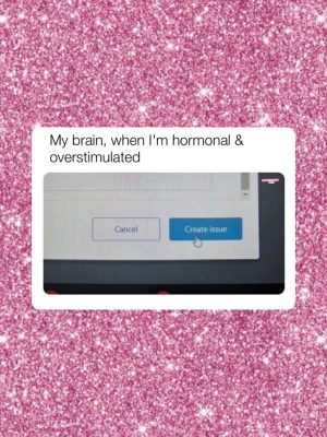 My brain when hormonal and overstimulated meme