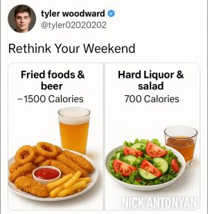 Rethink your weekend fried foods beer vs hard liquor salad