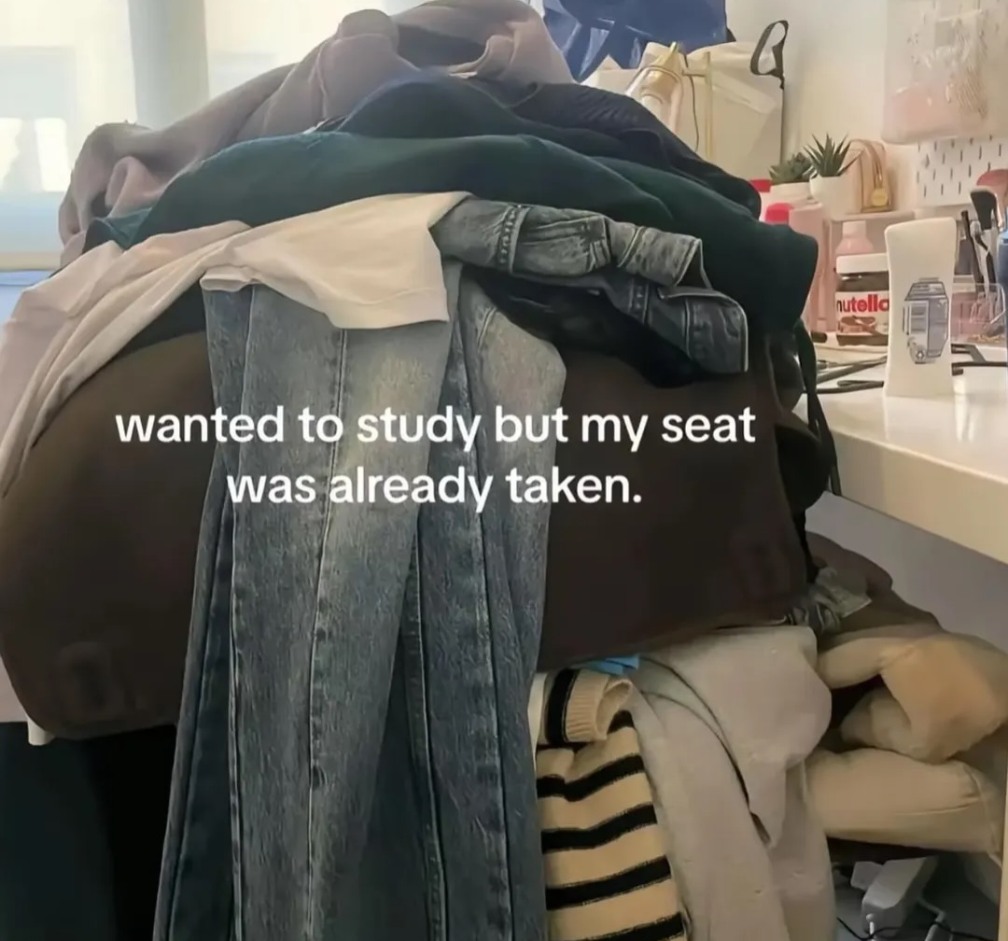 Wanted to study but my seat was already taken meme