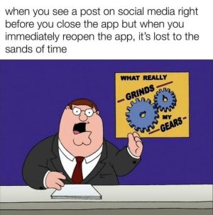 When you see a post on social media and it's lost