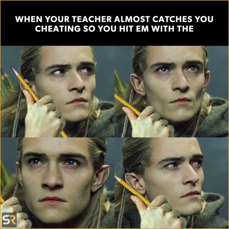 When your teacher almost catches you cheating so you hit em with the legolas reaction When your teacher almost catches you cheating so you hit em with the legolas reaction