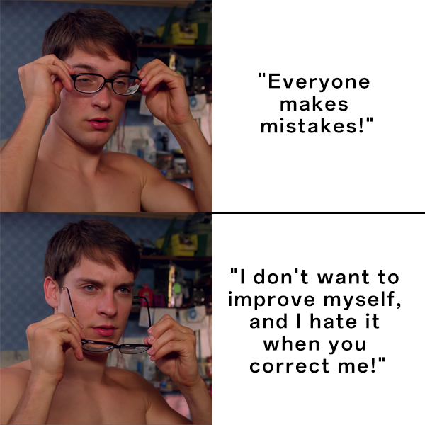 Spider-Man Glasses Memes: "Everyone makes mistakes!"